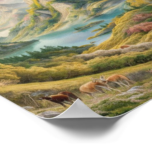 Prachtig berglandschap schilderij poster (Hoek)