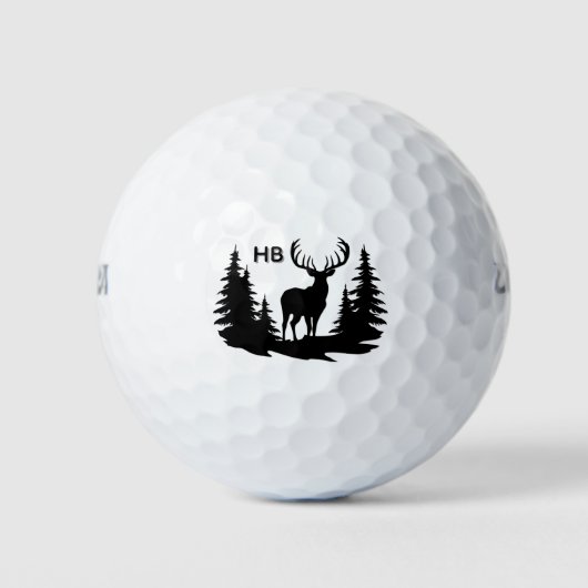 Prachtig Big Racked Buck Monogram Golfballen (Voorkant)