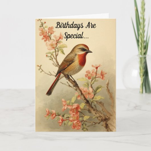 Prachtig  Bird Birthday Wenskaart Kaart (Voorkant)