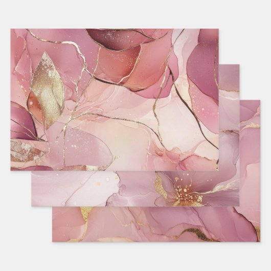 Prachtig bladgoud Blush roze Vrijgezellenfeest Inpakpapier Vel (Set)