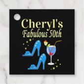 PRACHTIG BLAUW 50E VERJAARDAG ONTWERP BEDANKJES LABELS (Voorkant)