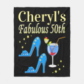 PRACHTIG BLAUW 50E VERJAARDAG ONTWERP FLEECE DEKEN (Voorkant)