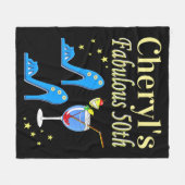 PRACHTIG BLAUW 50E VERJAARDAG ONTWERP FLEECE DEKEN (Voorkant (Horizontaal))