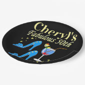 PRACHTIG BLAUW 50E VERJAARDAG ONTWERP PAPIEREN BORDJE (Gekanteld)