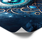 Prachtig blauw Alle ogen Inspirerend Poster (Hoek)