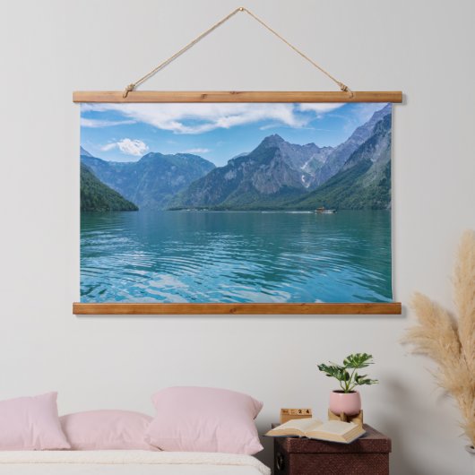 Prachtig blauw bergmeer - romantisch landschap hangend wandkleed (Slaapkamer)