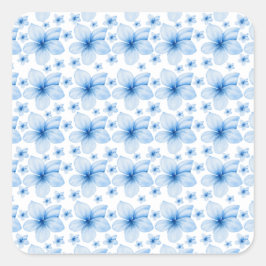 Prachtig blauw bloem naadloos patroon vierkante sticker