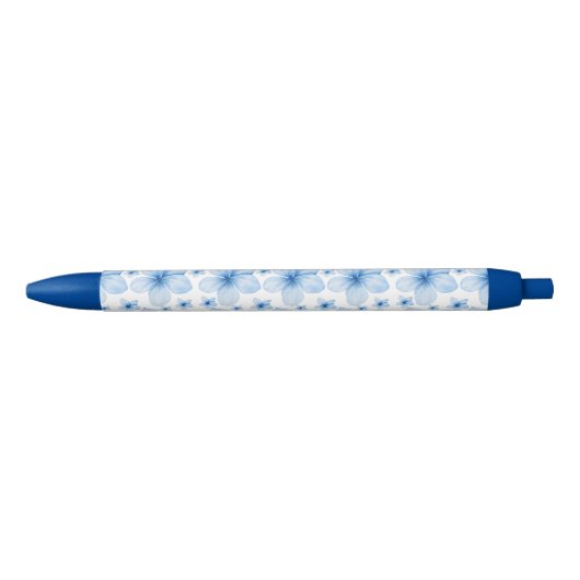Prachtig blauw bloem naadloos patroon zwarte inkt pen (Voorkant)