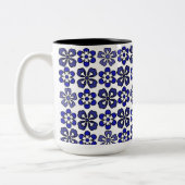 Prachtig blauw bloemen patroon tweekleurige koffiemok (Links)