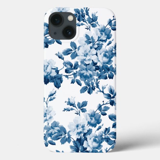 Prachtig Blauw Bloemmotief Case-Mate iPhone Case (Achterkant)