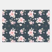 Prachtig blauw bloesempatroon inpakpapier vel (Voorkant 2)