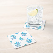 Prachtig blauw botanisch design Onderzetter (Insitu)