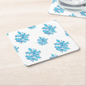 Prachtig blauw botanisch design Onderzetter (Schuin)