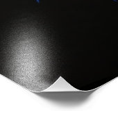 Prachtig blauw Christelijk kruis op zwart | Foto Afdruk (Hoek)