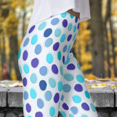 Prachtig blauw en Alice Blue Polka Dot Pattern Leggings