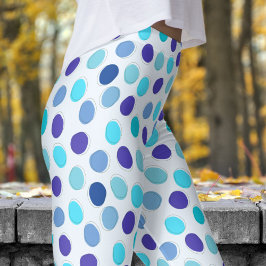 Prachtig blauw en Alice Blue Polka Dot Pattern Leggings