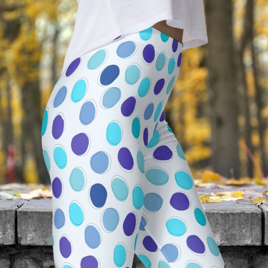 Prachtig blauw en Alice Blue Polka Dot Pattern Leggings