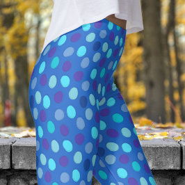 Prachtig blauw en Keltisch blauw Polka Dot Pattern Leggings