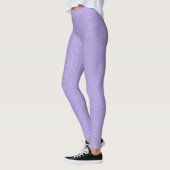 Prachtig blauw en Wisteria Polka Dot Pattern Leggings (Links)