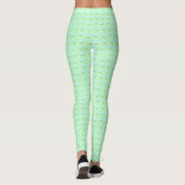 Prachtig blauw en Zee groen Polka Dot Pattern Leggings (Achterkant)