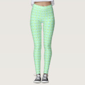 Prachtig blauw en Zee groen Polka Dot Pattern Leggings (Voorkant)