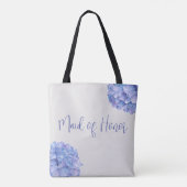 Prachtig blauw Hydrangea bruidsfeestje Tote Bag (Achterkant)