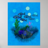 Prachtig blauw landschap poster (Voorkant)