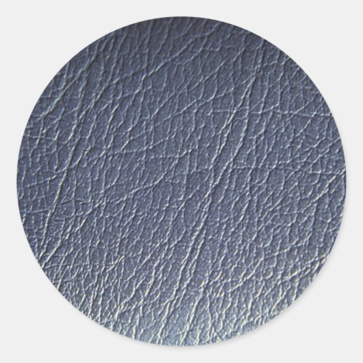 Prachtig blauw leer ronde sticker (Voorkant)