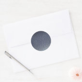 Prachtig blauw leer ronde sticker (Envelop)