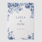 Prachtig blauw Lijst Vellum Uitnodigingen (Voorkant)