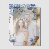 Prachtig blauw Lijst Vellum Uitnodigingen (Offset (Koppel))