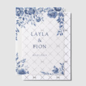 Prachtig blauw Lijst Vellum Uitnodigingen (Offset (Uitnodiging))