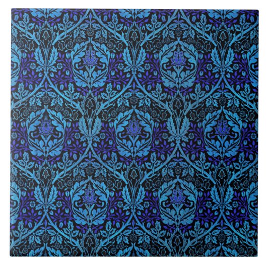 prachtig blauw model voor nieuwe kunstvorm tegeltje (Voorkant)