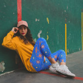 Prachtig blauw Scandinavisch volkspatroon Leggings