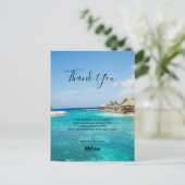 Prachtig blauw tropisch strand dank u briefkaart (Staand voorkant)