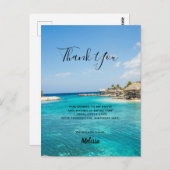 Prachtig blauw tropisch strand dank u briefkaart (Voorkant / Achterkant)