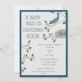 Prachtig blauw vogelnest Baby shower Kaart (Voorkant)