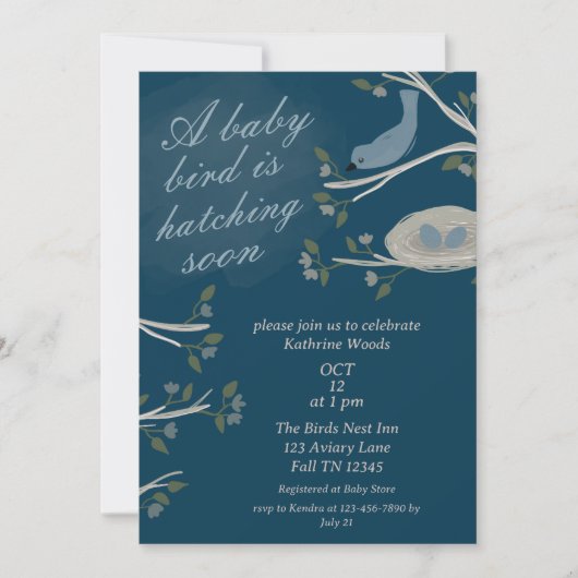 Prachtig blauw vogelnest broedsel binnenkort Baby  Kaart (Voorkant)