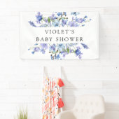 Prachtig blauw Wildflower Baby shower Spandoek (Insitu)