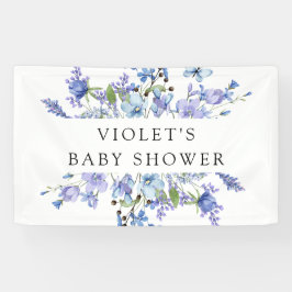 Prachtig blauw Wildflower Baby shower Spandoek
