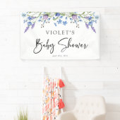 Prachtig blauw Wildflower Baby shower Spandoek (Insitu)