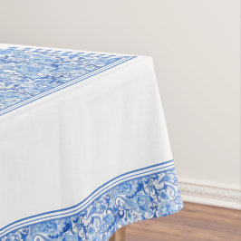 Prachtig blauw wit bloemmotief paisley kunstpatroo tafelkleed