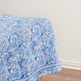 Prachtig Blauw Witte Bloem Motief Paisley Kunst Pa Tafelkleed