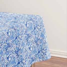 Prachtig Blauw Witte Bloem Motief Paisley Kunst Pa Tafelkleed