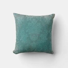 Prachtig Blauwgroen Antiek Damask Rustic Pattern Kussen