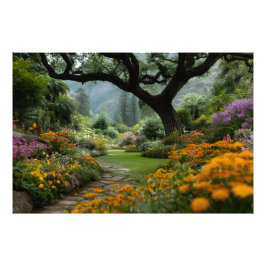 Prachtig Bloeiend Baldakijn Tuinpad Foto Afdruk