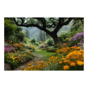 Prachtig Bloeiend Baldakijn Tuinpad Foto Afdruk