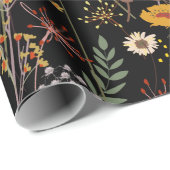 Prachtig bloeiend weidebloemen patroon cadeaupapier (Rol Hoek)