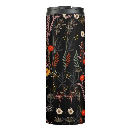 Prachtig bloeiend weidebloemen patroon thermosbeker (Achterkant)