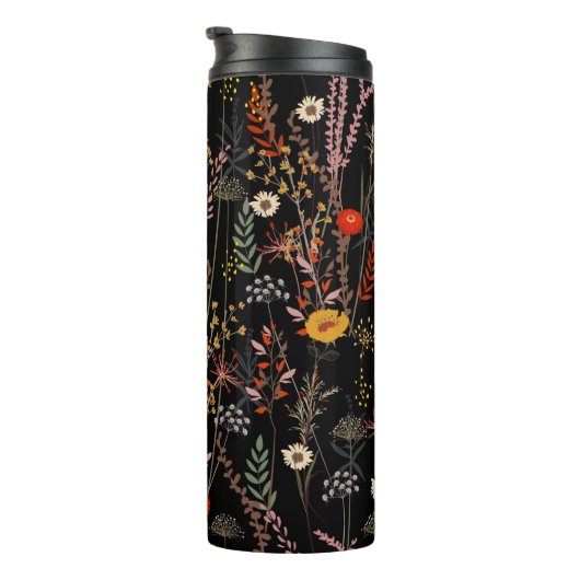 Prachtig bloeiend weidebloemen patroon thermosbeker (Geroteerd rechts)